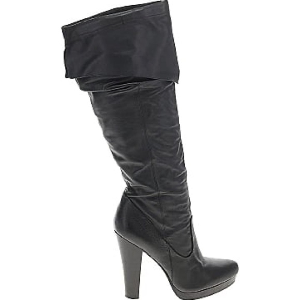 over the knee leather boots.